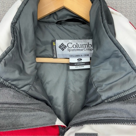 Columbia Jacket Mens XL Red Waterproof Interchange Hooded Winter Coat Outdoors - Picture 2 of 11